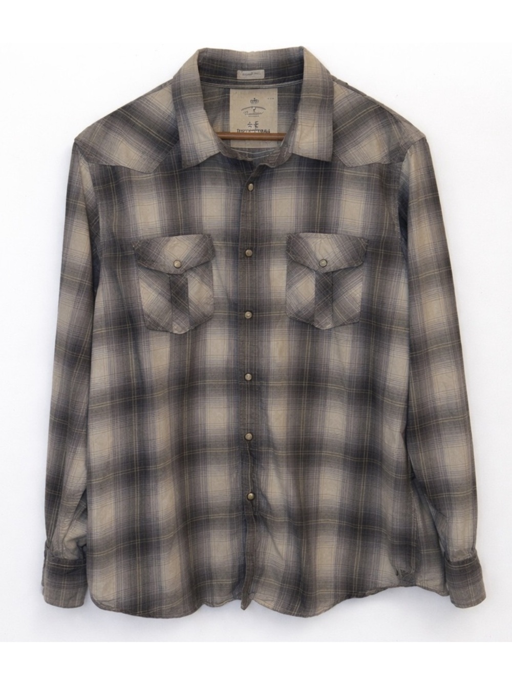 American Eagle Outfitters Vintage Fit Men’s Long Sleeved Snap Front Shirt,sz XXL